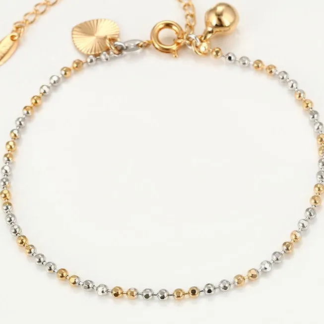 18k Gold Plated Anklet with Heart-Kids Size