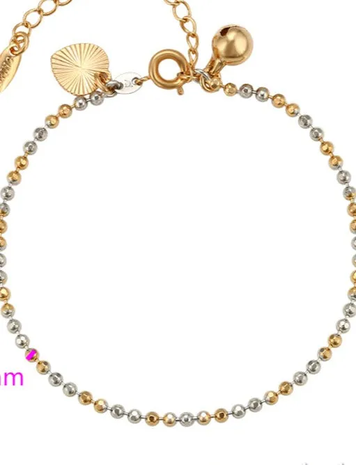 18k Gold Plated Anklet with Heart-Kids Size