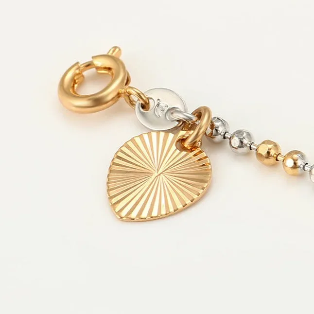 18k Gold Plated Anklet with Heart-Kids Size