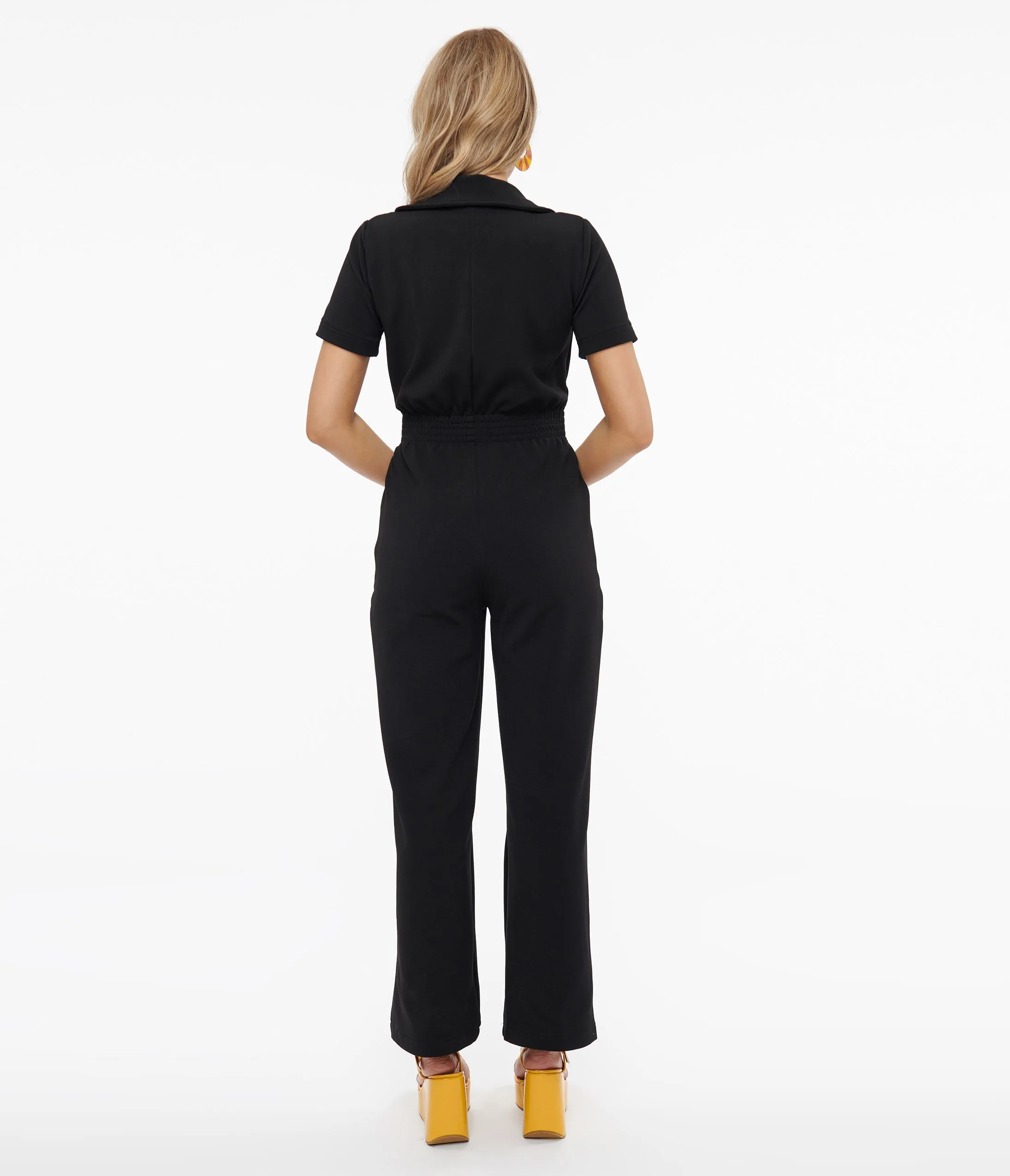 1960s Black California Shake Belted Jumpsuit