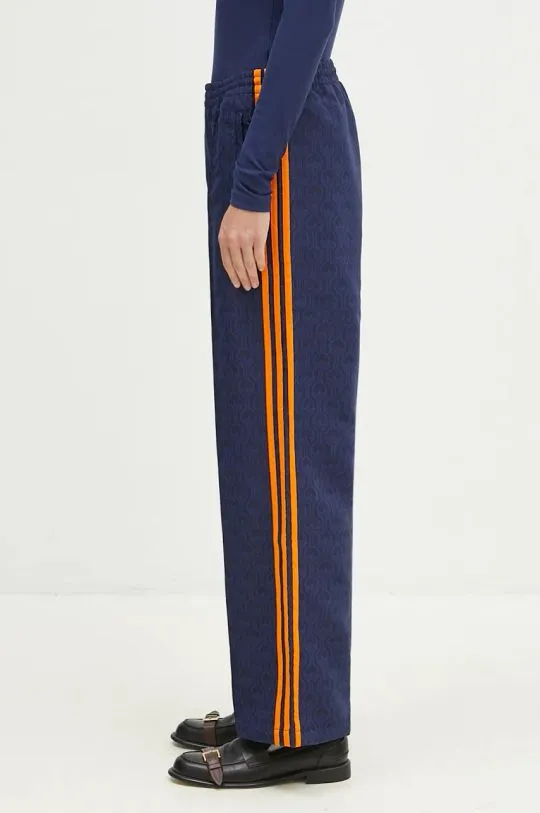 adidas Originals trousers Oversized Monogram Track Pant women's navy blue color JN8306