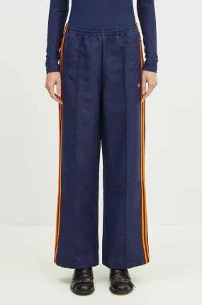 adidas Originals trousers Oversized Monogram Track Pant women's navy blue color JN8306