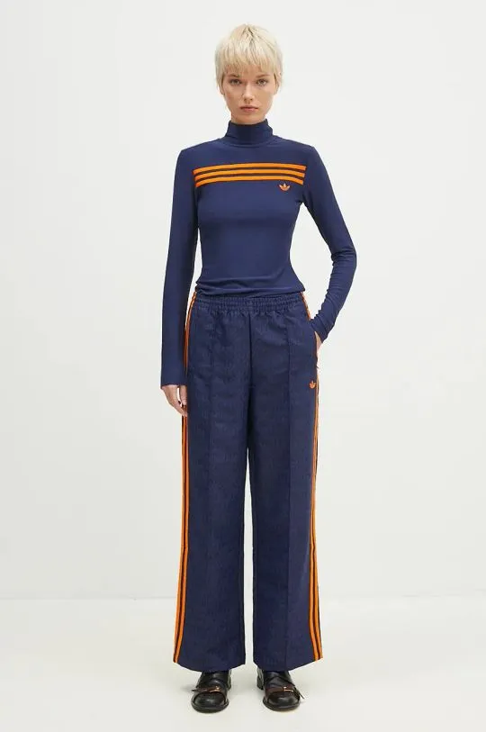 adidas Originals trousers Oversized Monogram Track Pant women's navy blue color JN8306