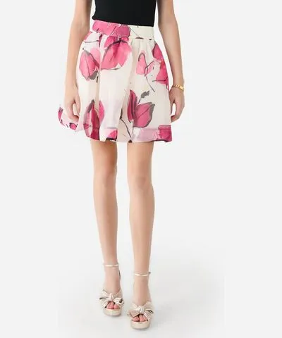 Aje Dixie Flared Mini Skirt In Falling Florals