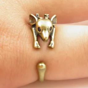 Animal Wrap Ring - Deer - Yellow Bronze - Adjustable Ring - The Perfect Stocking Stuffer