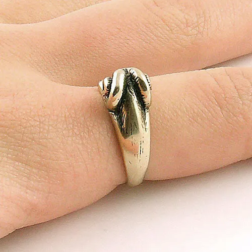 Animal Wrap Ring - Ram - Yellow Bronze - Adjustable Ring - keja Jewelry