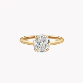 Antique Cut Cushion Solitaire Engagement Ring