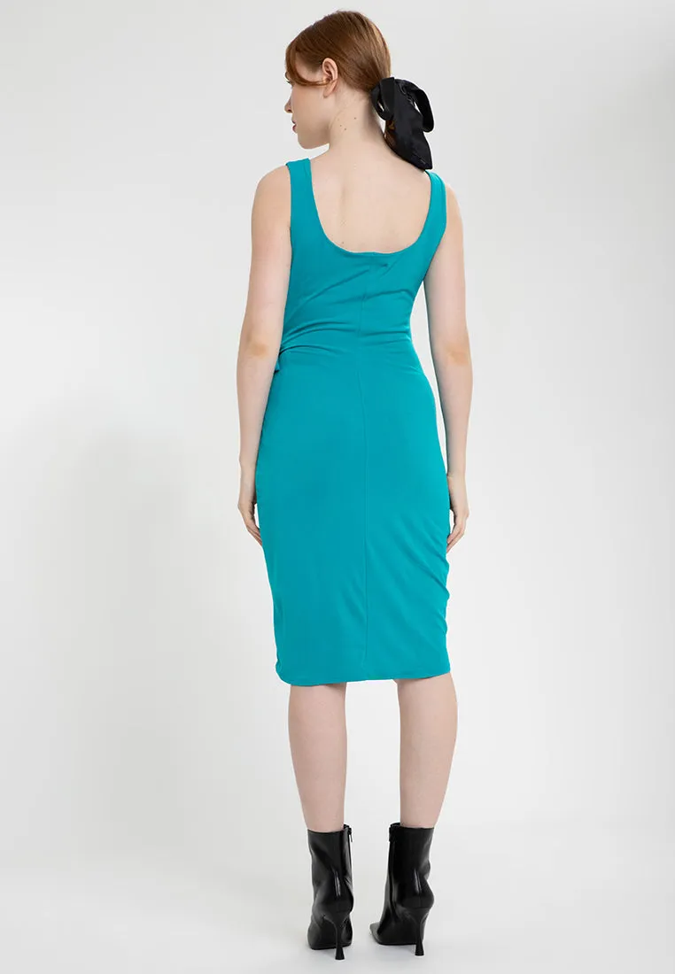 Axton Sleeveless Wrap Contour Dress