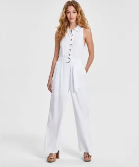 Bar III Women's Sleeveless Belted Jumpsuit