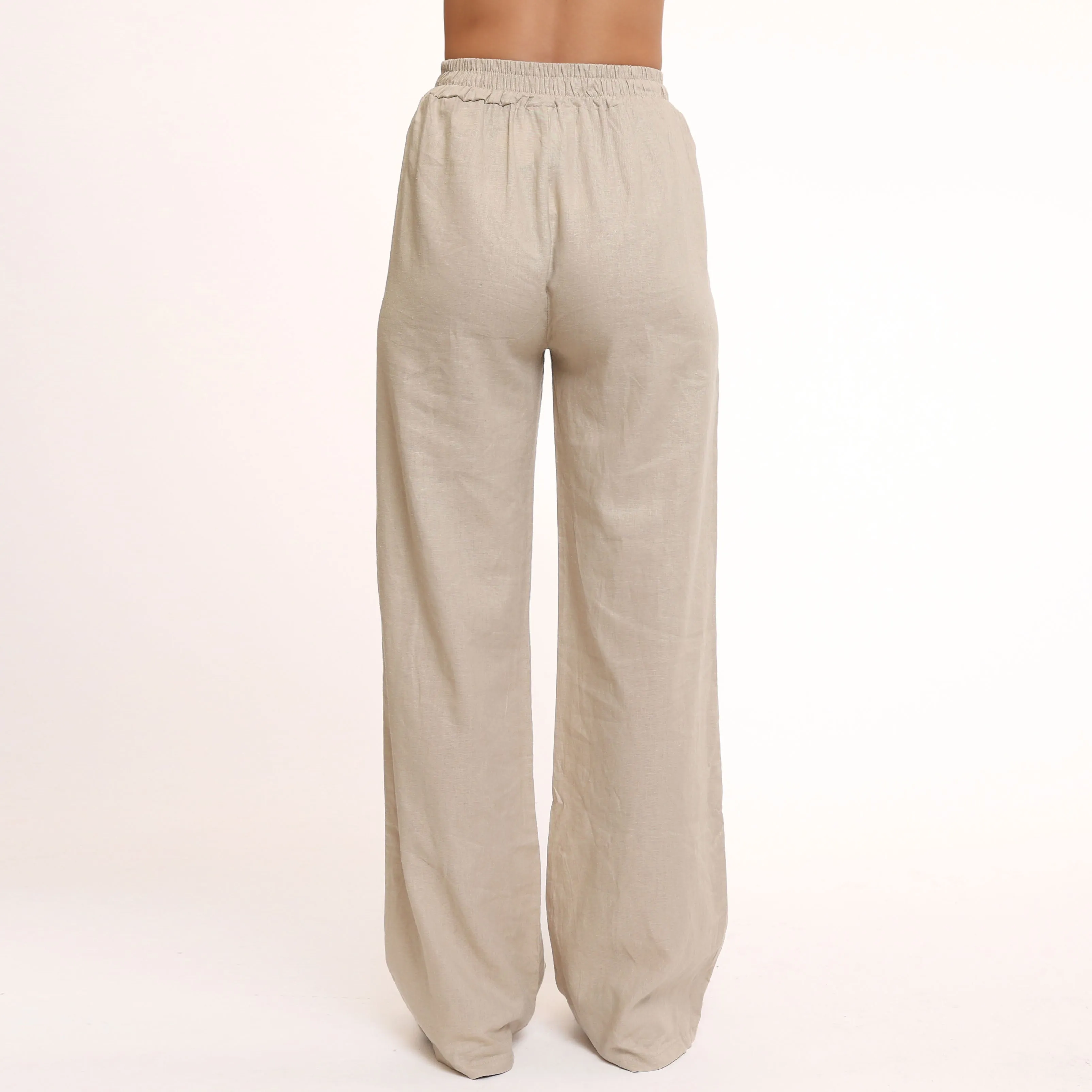 Beige Linnen Petite - Broek