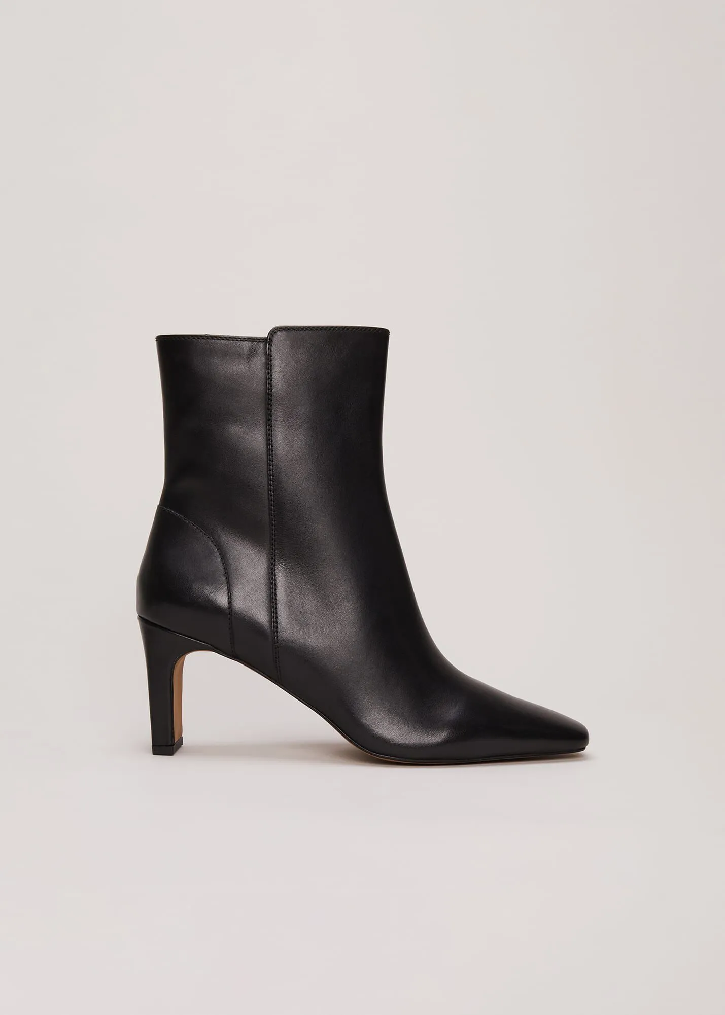 Black Leather Ankle Boots