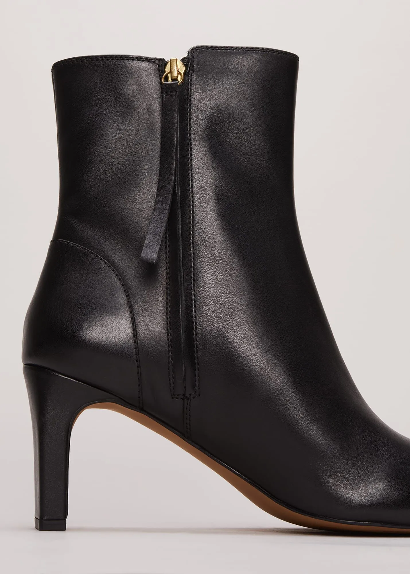 Black Leather Ankle Boots