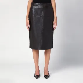 Black leather skirt