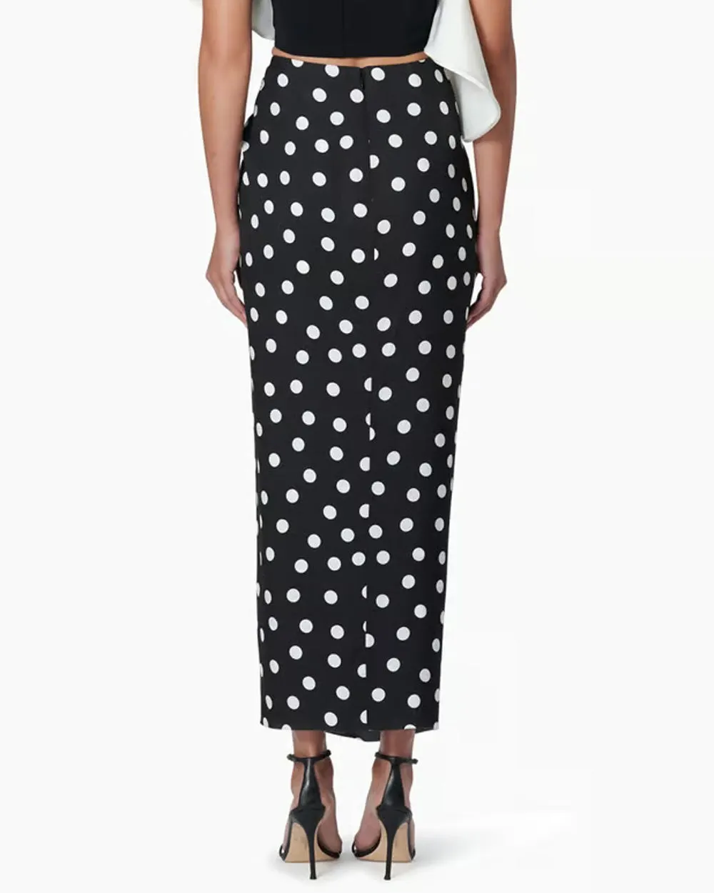 Black Polka Dot Sarong Wrap Skirt