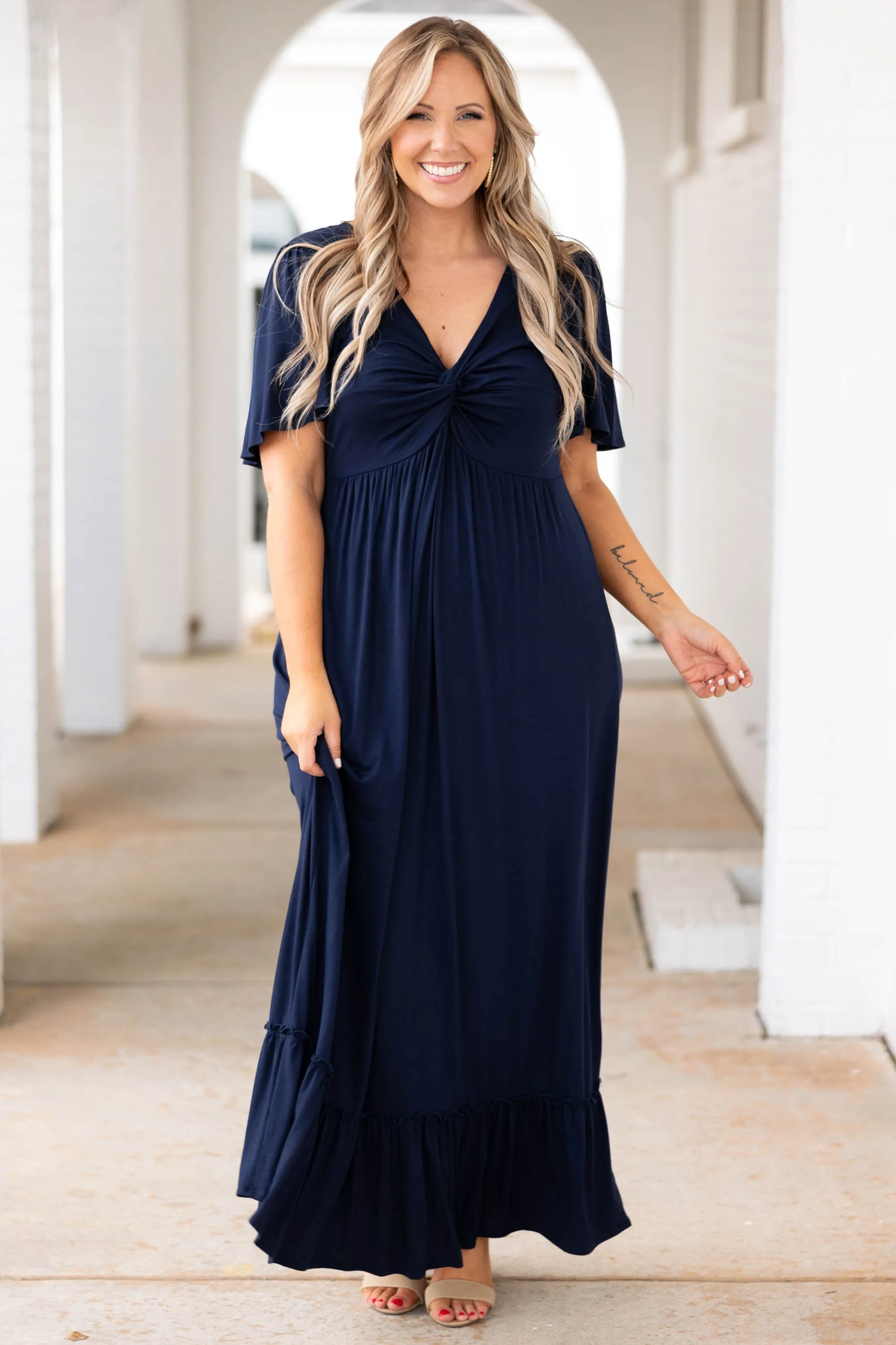 Blackbird Singing Dress, Navy