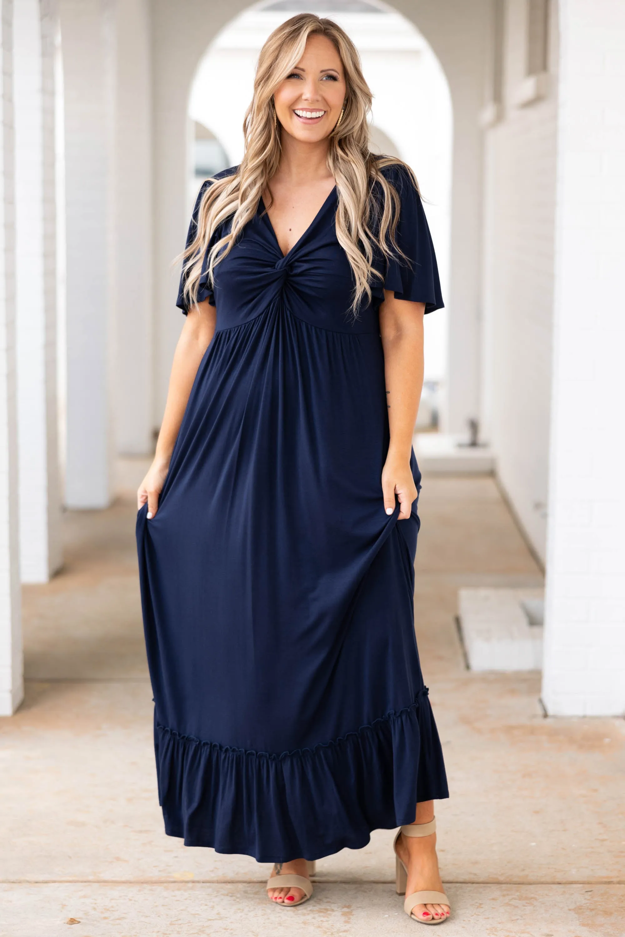 Blackbird Singing Dress, Navy