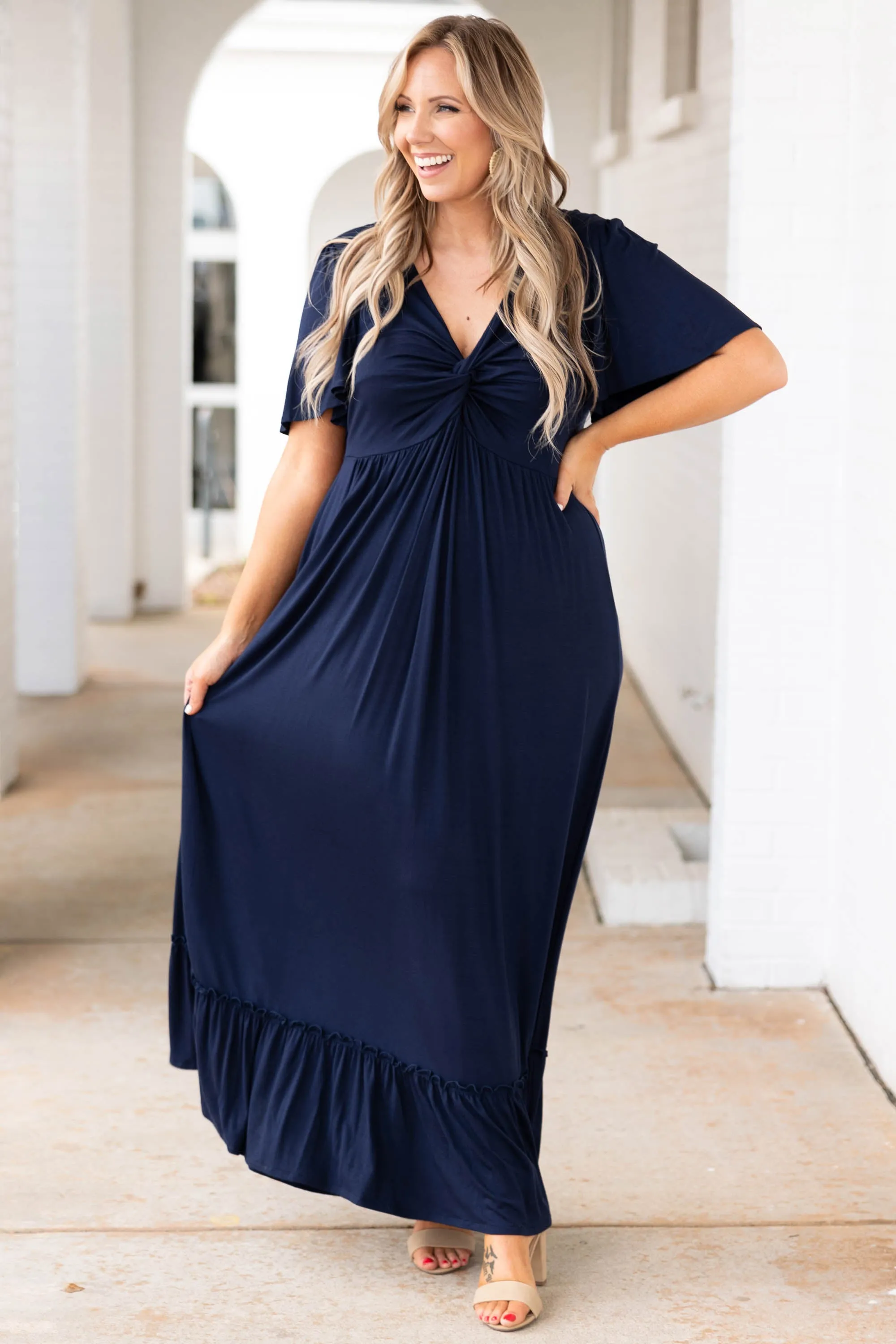 Blackbird Singing Dress, Navy