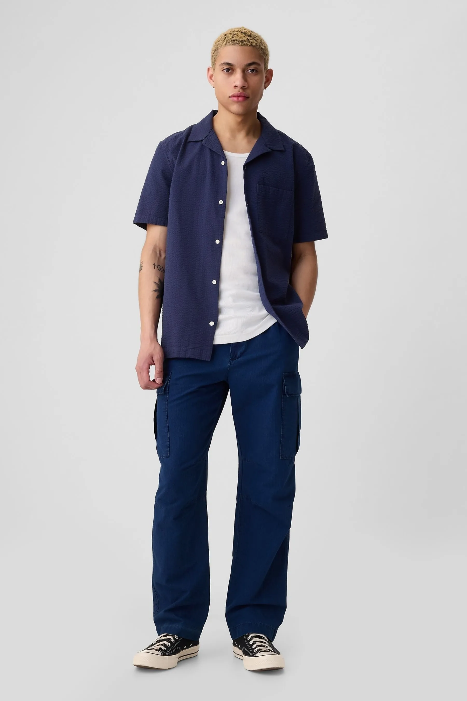 Blue Cargo Trousers