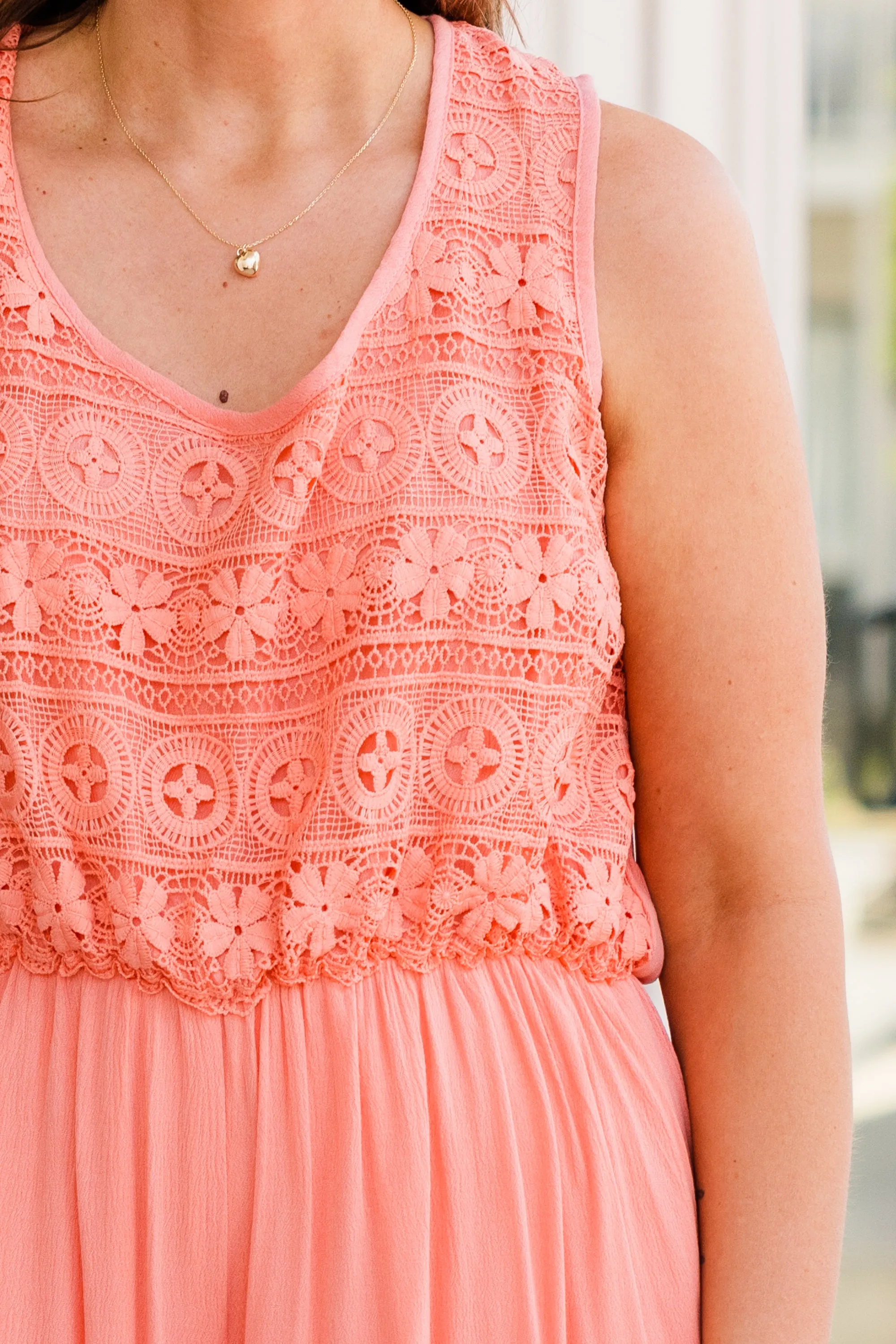 Boho In Lace Jumpsuit, Peach