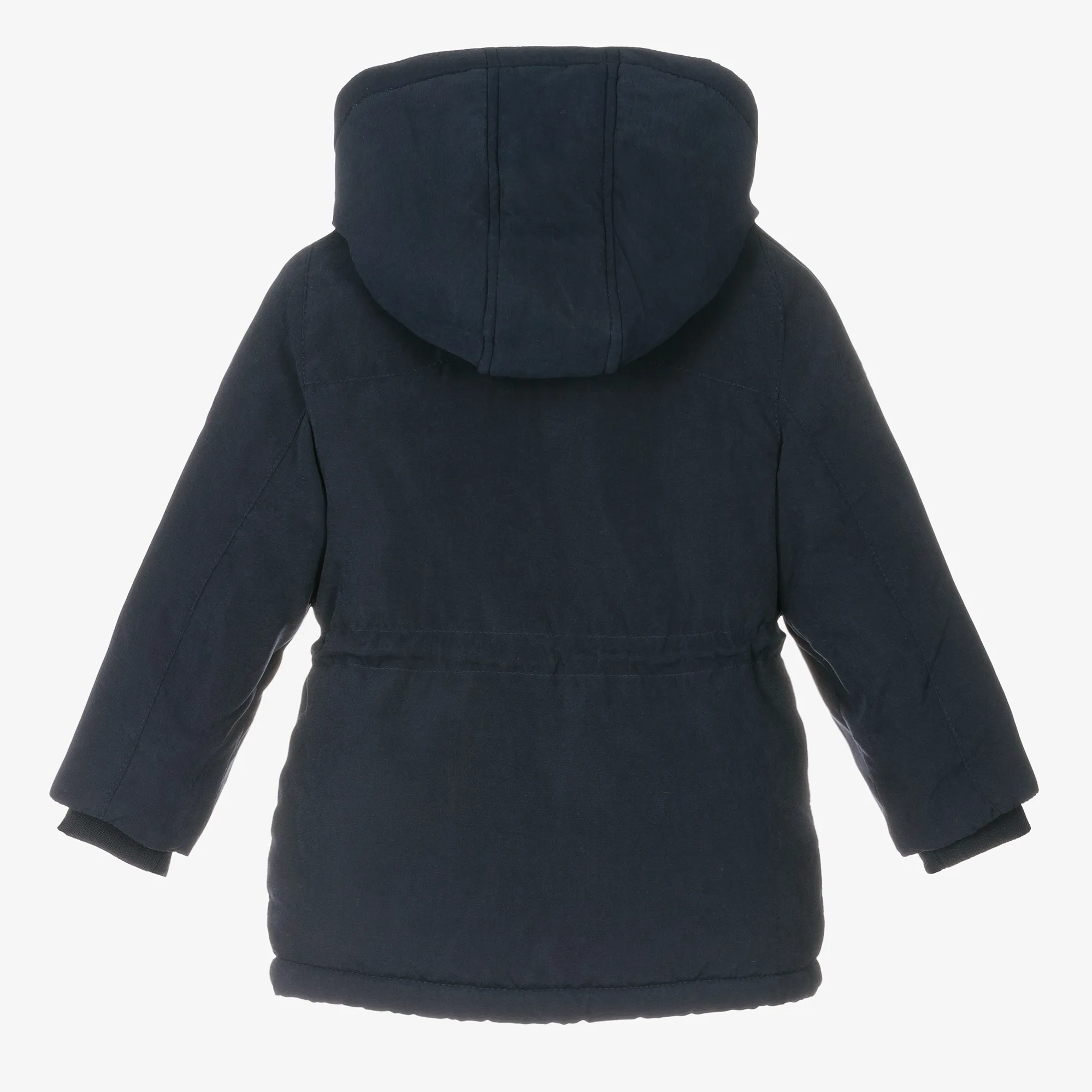 Boys Navy Blue Hooded Parka Coat