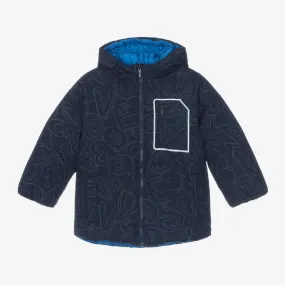 Boys Navy Blue Reversible Padded Coat