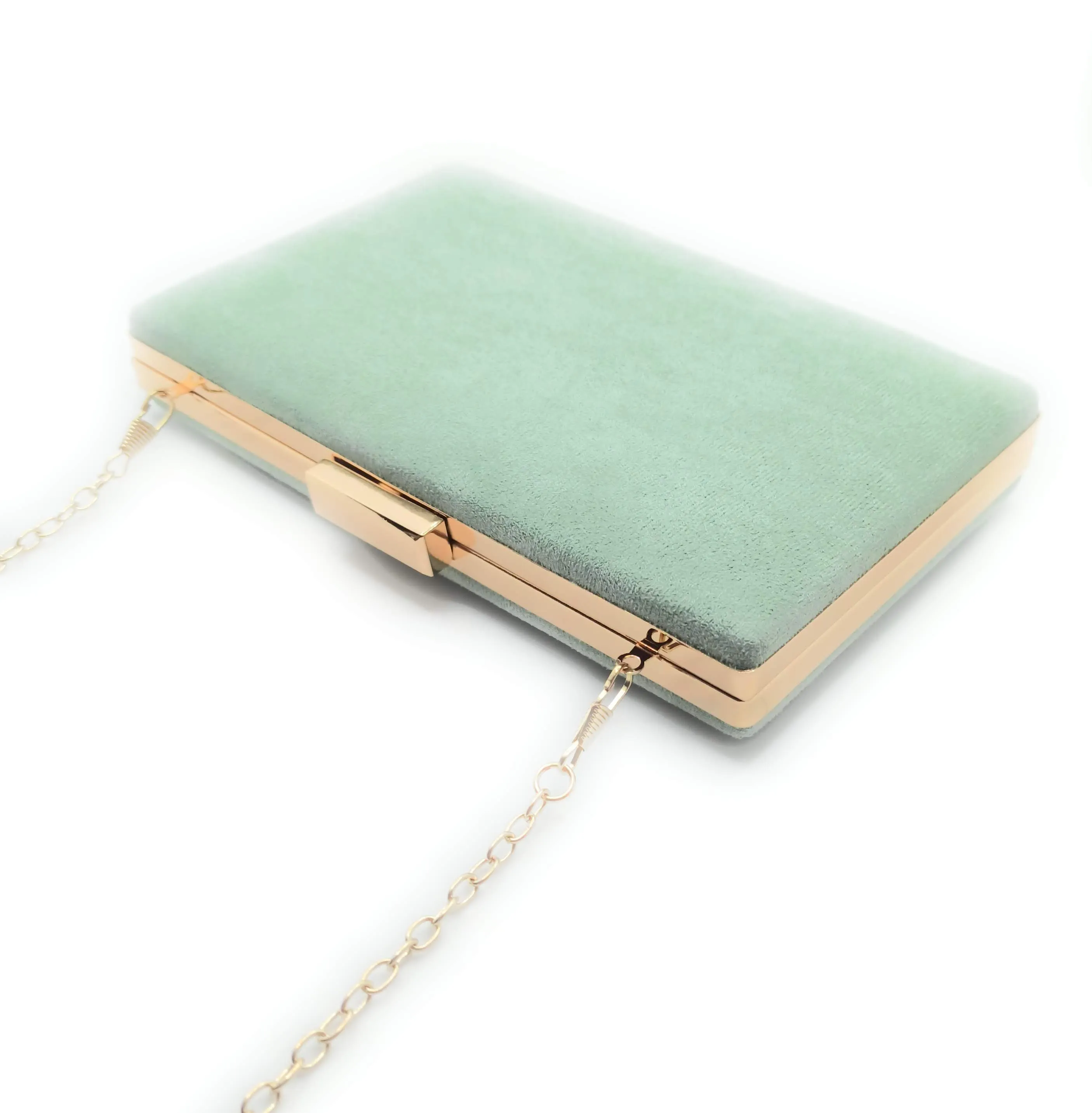 Cartera De Mano Bolso Fiesta Rectangular · Ante Menta