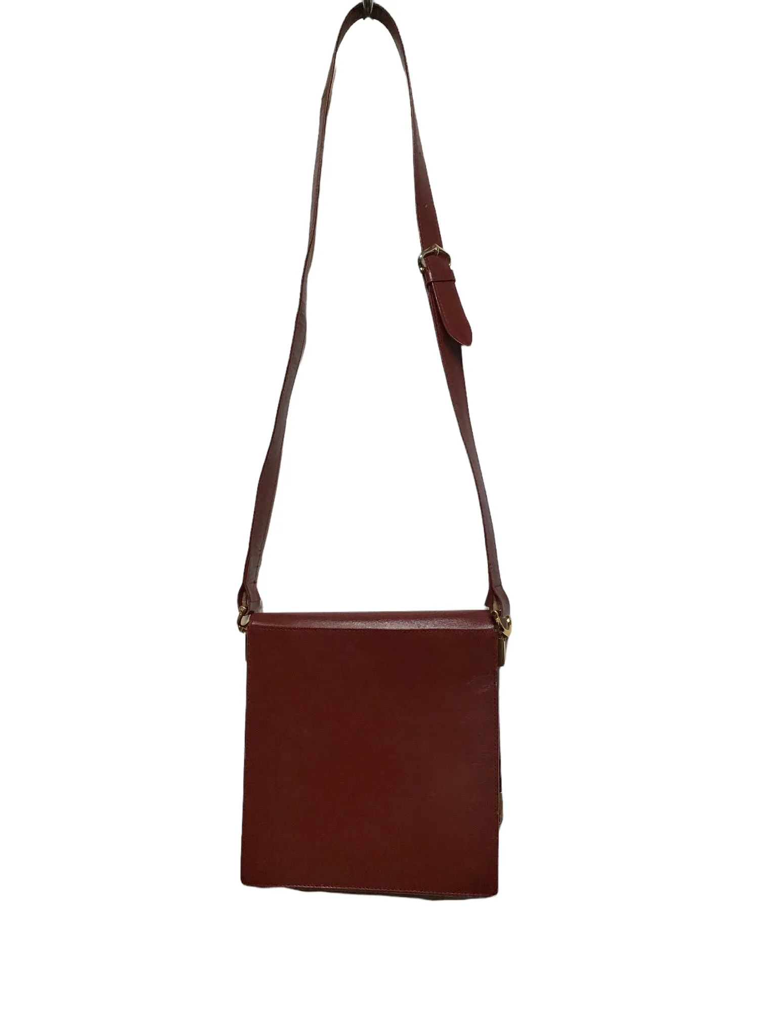 Cartier Leather Burgundy Satchel Bag