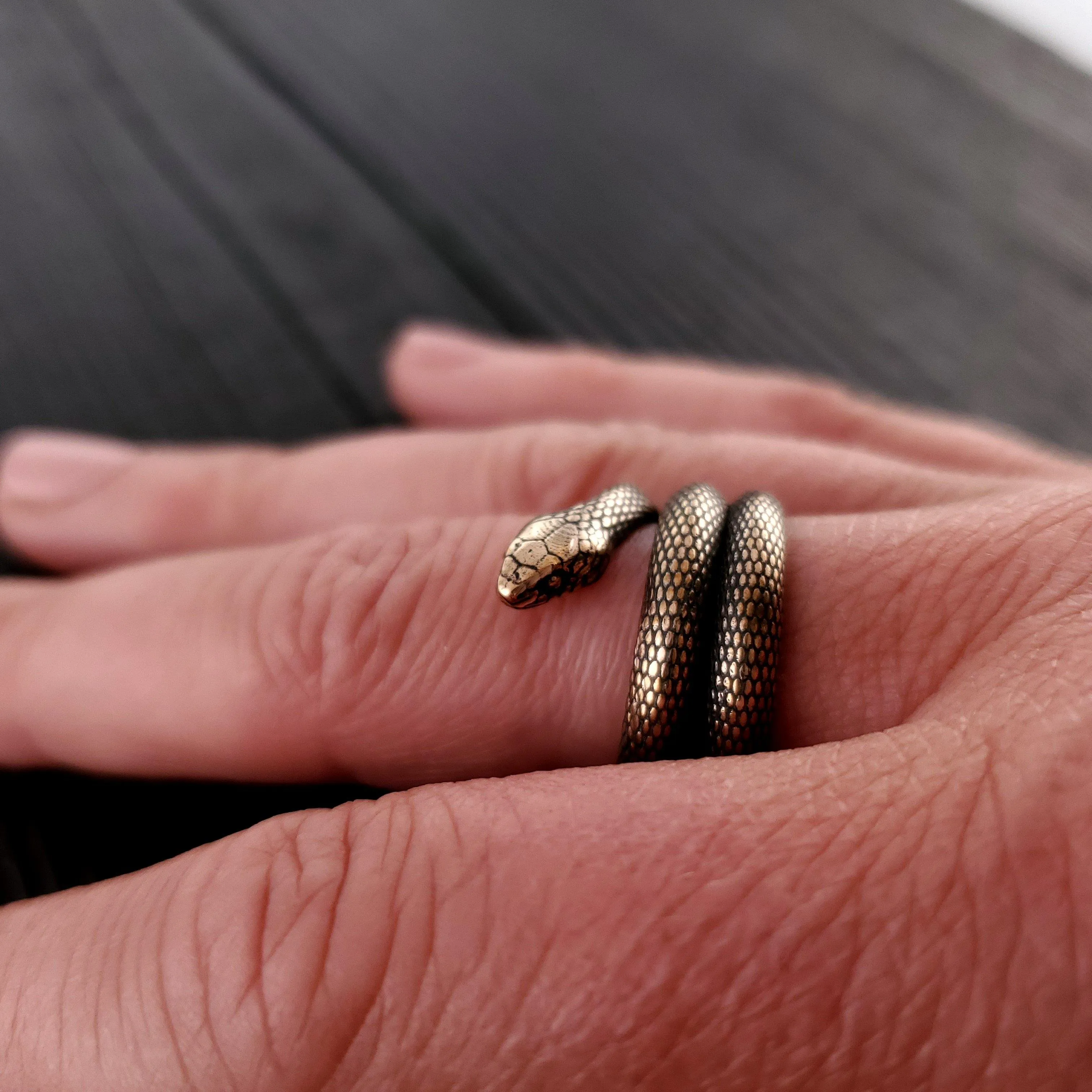 Colubrid Snake Wrap Ring