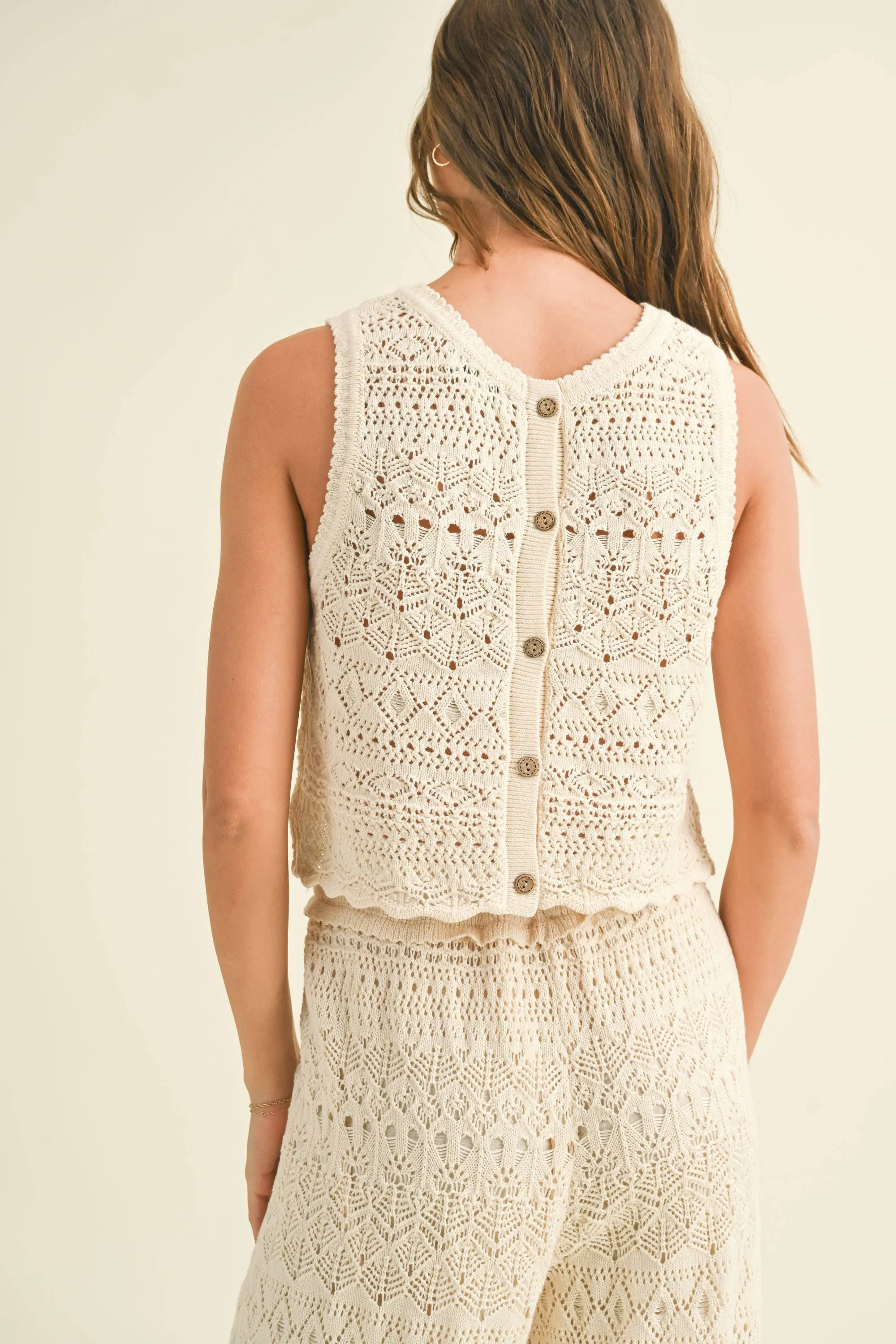 Crochet Pattern Back Button Top