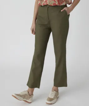 Cropped Linen Rich Trousers