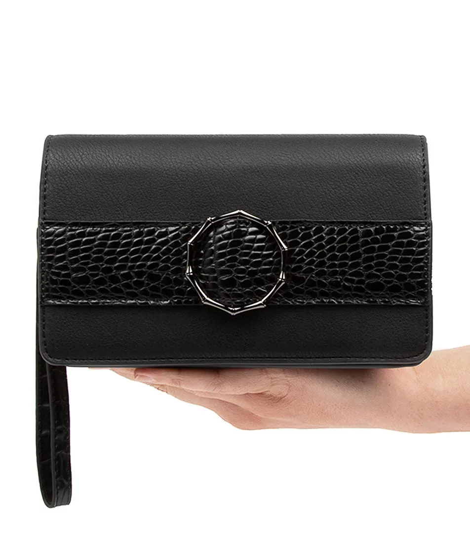 DIANA FERRARI Ringwell Clutch Df Black Black Croc Smooth