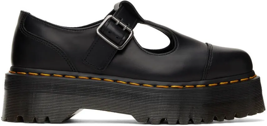 Dr. Martens Black Bethan Smooth Platform Oxfords