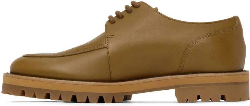 Dries Van Noten Yellow Leather Lace-Up Oxfords