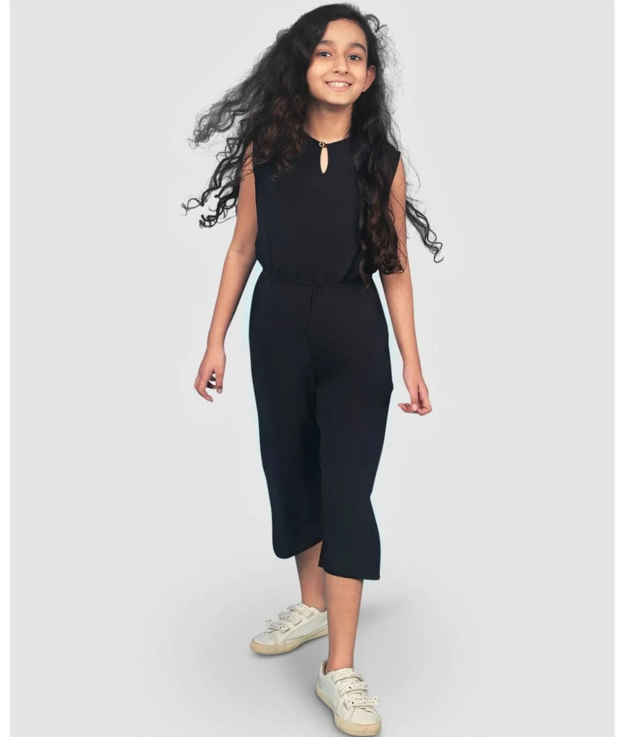 Elasticated Key-hole Jumpsuit for Girls