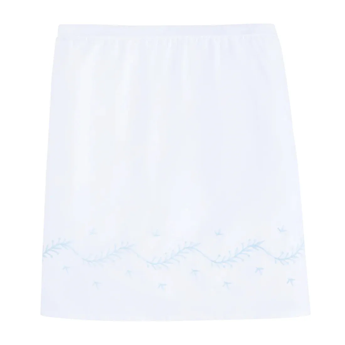 Embroidered Crib Skirt- Sky