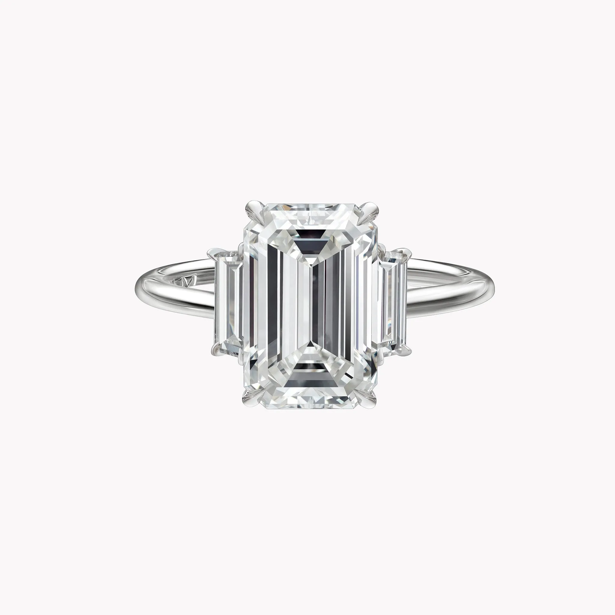 Emerald Cut Engagement Ring with Traps