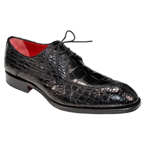 Fennix Benjamin Men's Black Alligator Exotic Oxfords Shoes