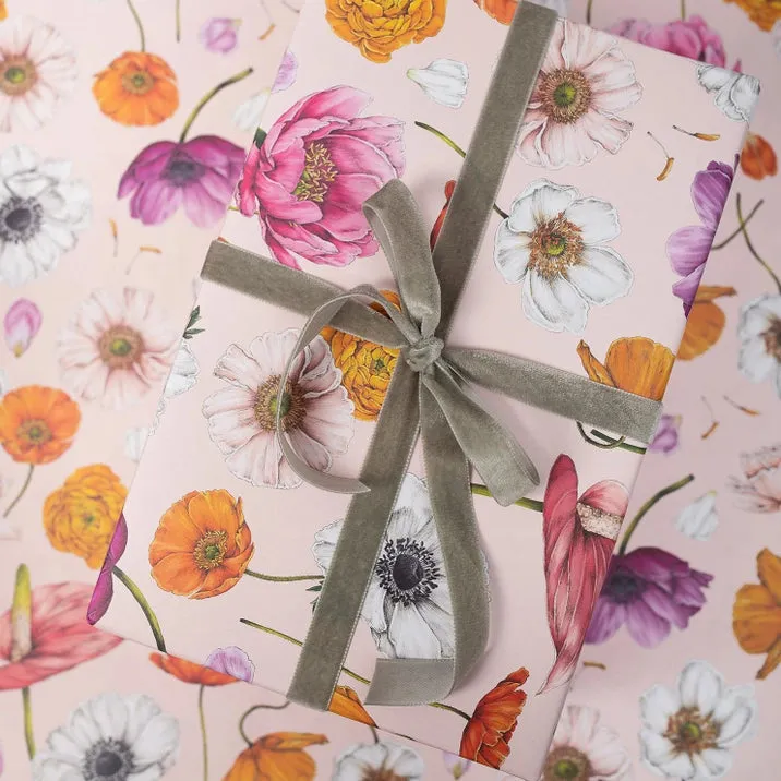 Floral Brights- Pink Gift Wrap