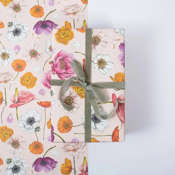 Floral Brights- Pink Gift Wrap