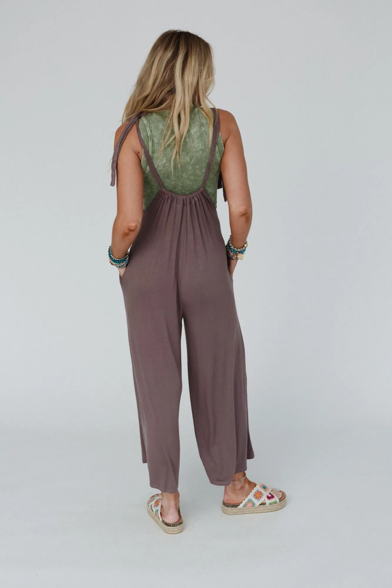 Forever Relaxed Gathered Jumpsuit - Mocha