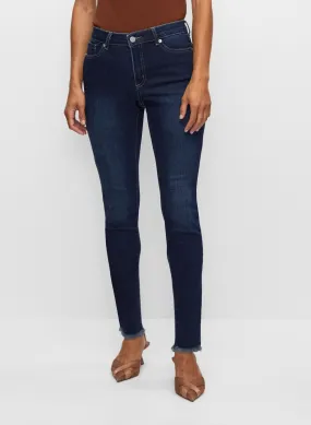 Frayed Hem Slim Leg Jeans