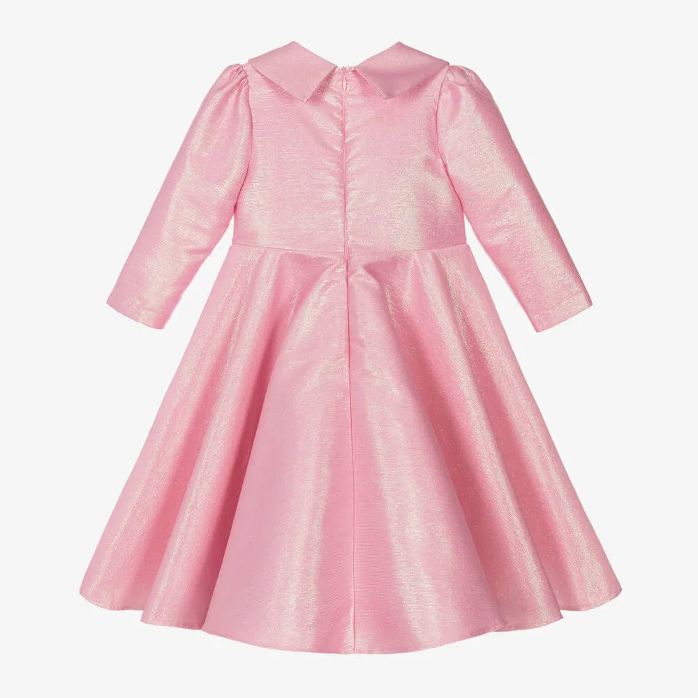 Girls Metallic Pink Coat Dress