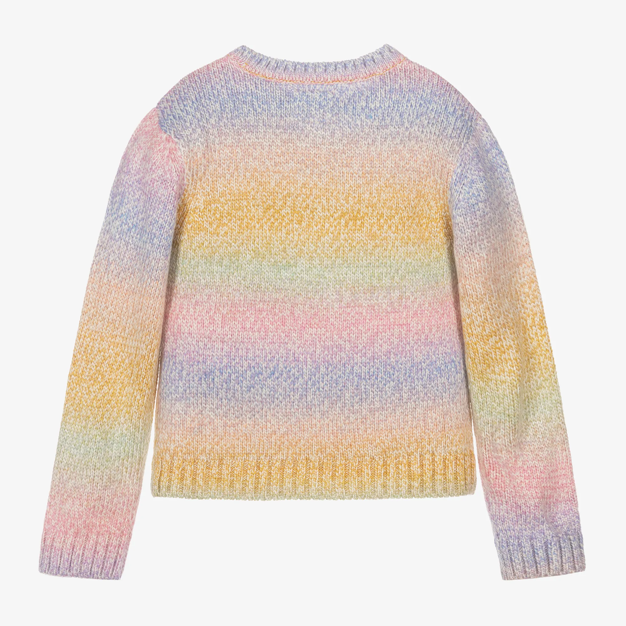 Girls Pink Rainbow Stripe Sweater