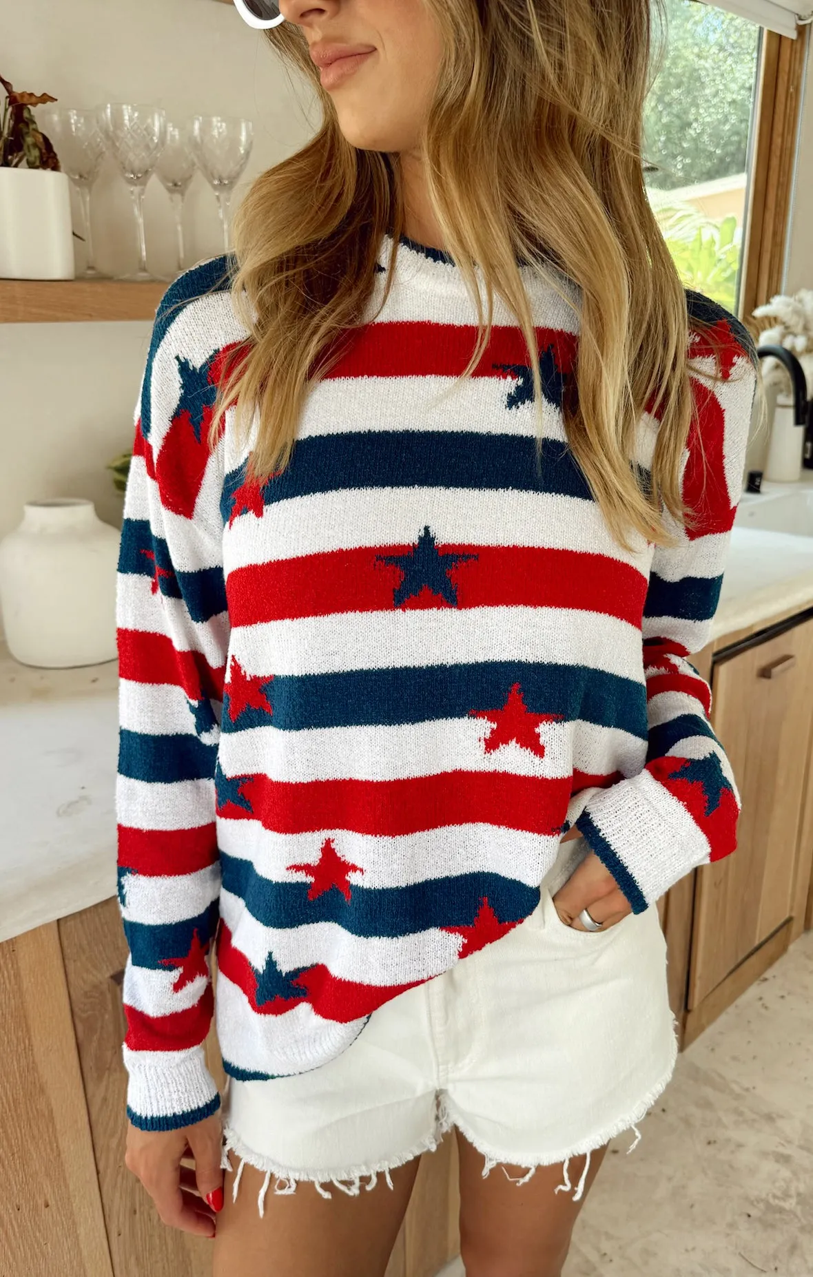 Go To Sweater ~ Star Spangled Stripe Knit