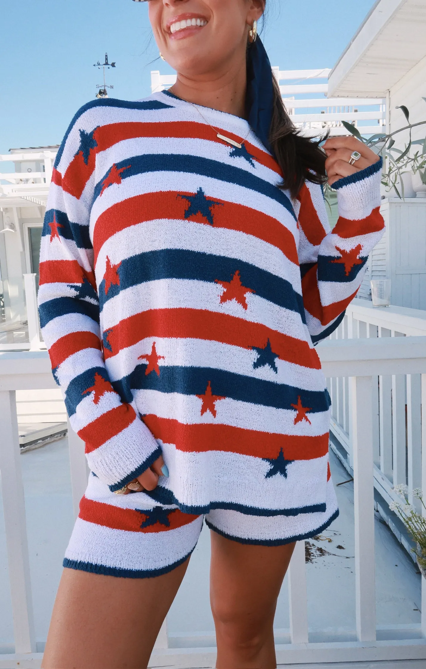 Go To Sweater ~ Star Spangled Stripe Knit