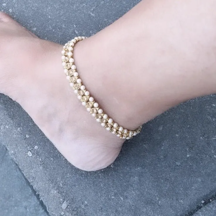 Gold Plated Indian Anklet Pair