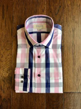 HAGEN Navy/Pink/White Sport Shirt