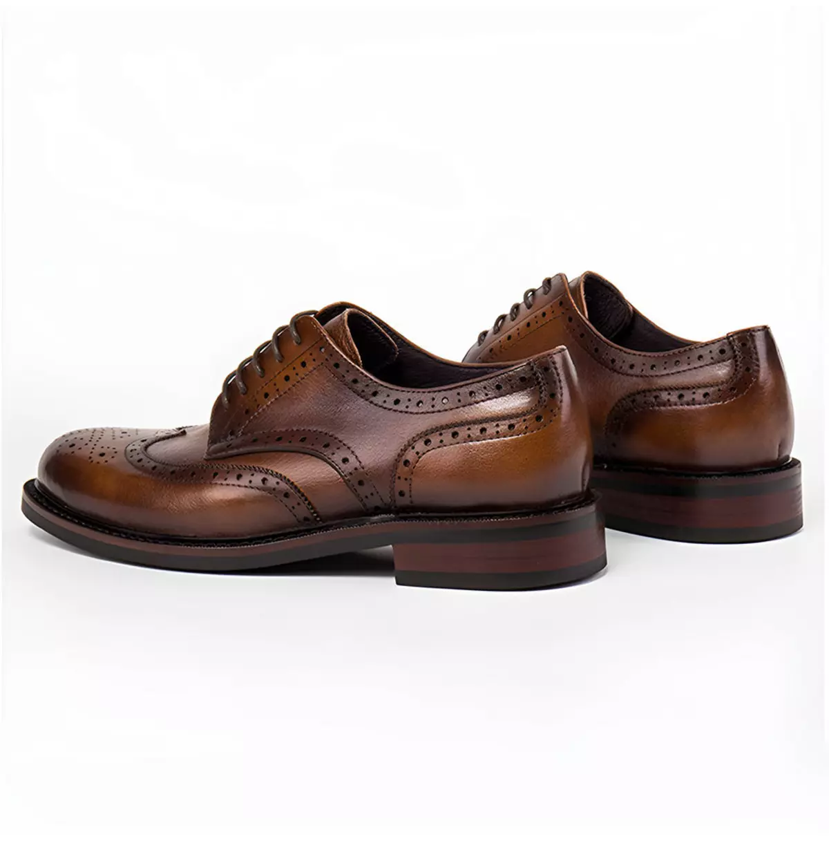 Handmade Men's Black Leather Wingtip Oxfords