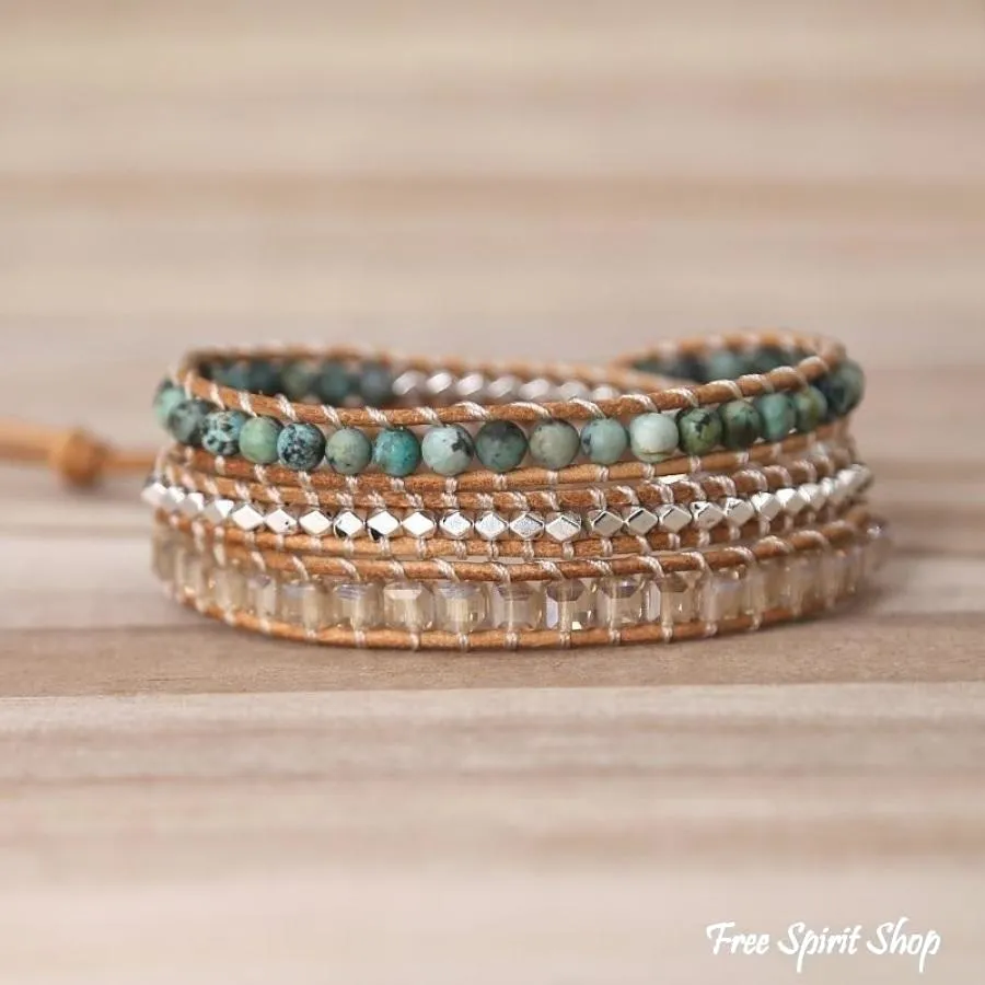 Handmade Natural African Turquoise Wrap Bracelet