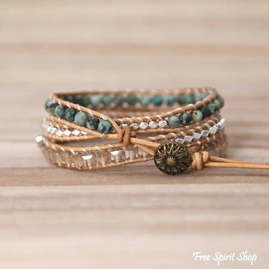 Handmade Natural African Turquoise Wrap Bracelet